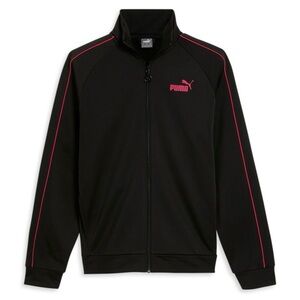 PUMA Women's MEDIUM Piped Track Jacket Black / Garnet Rose (Retail $55) NWT
